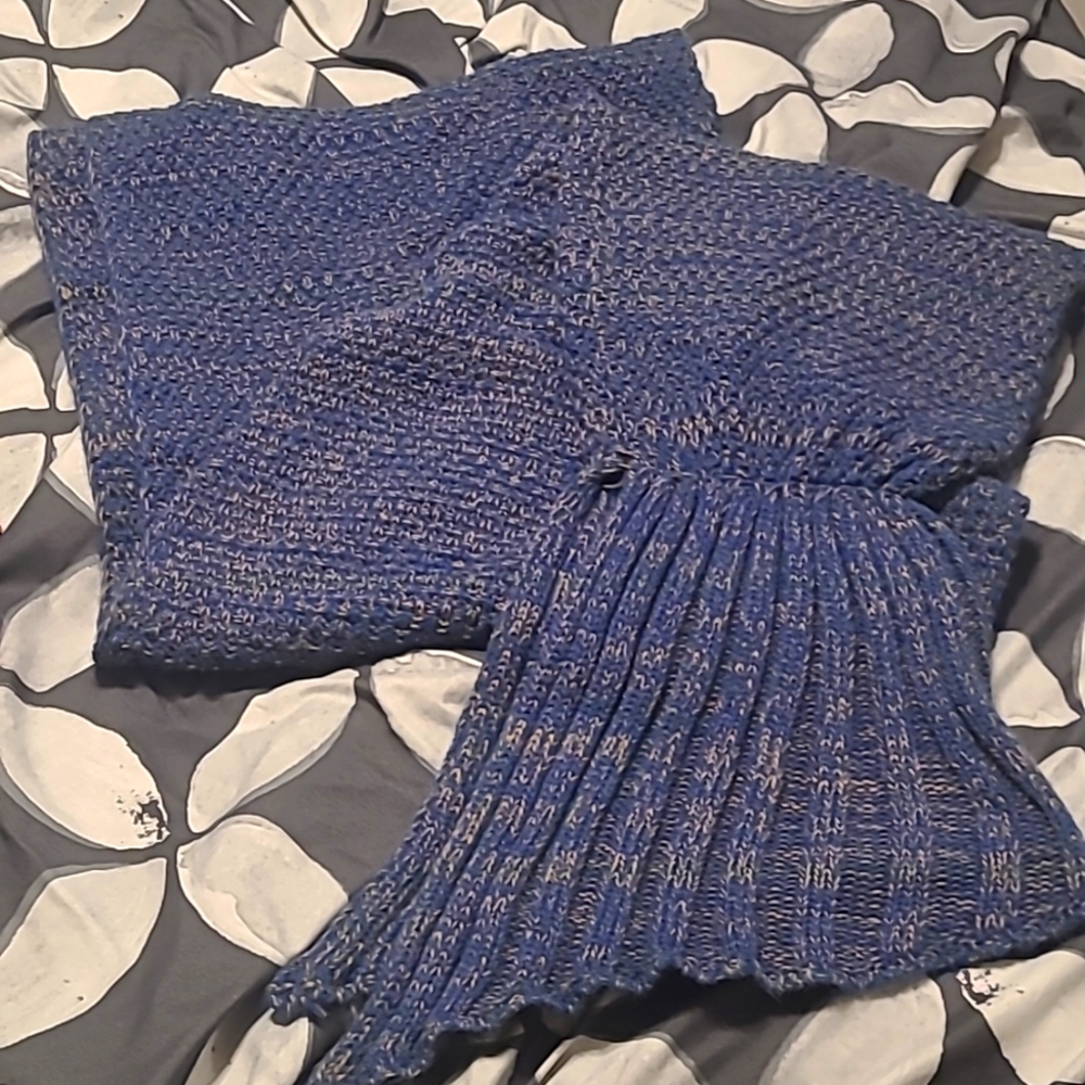 Mermaid Blanket, Navy Blue